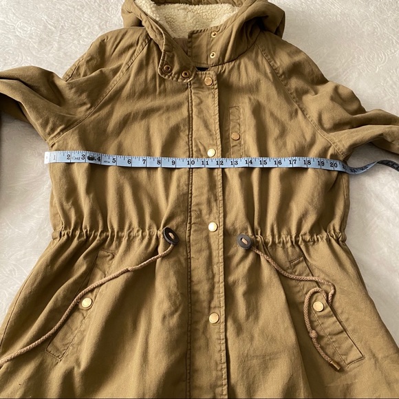 Tan Fleece Anorak Hood Lined Coat - Picture 5 of 11